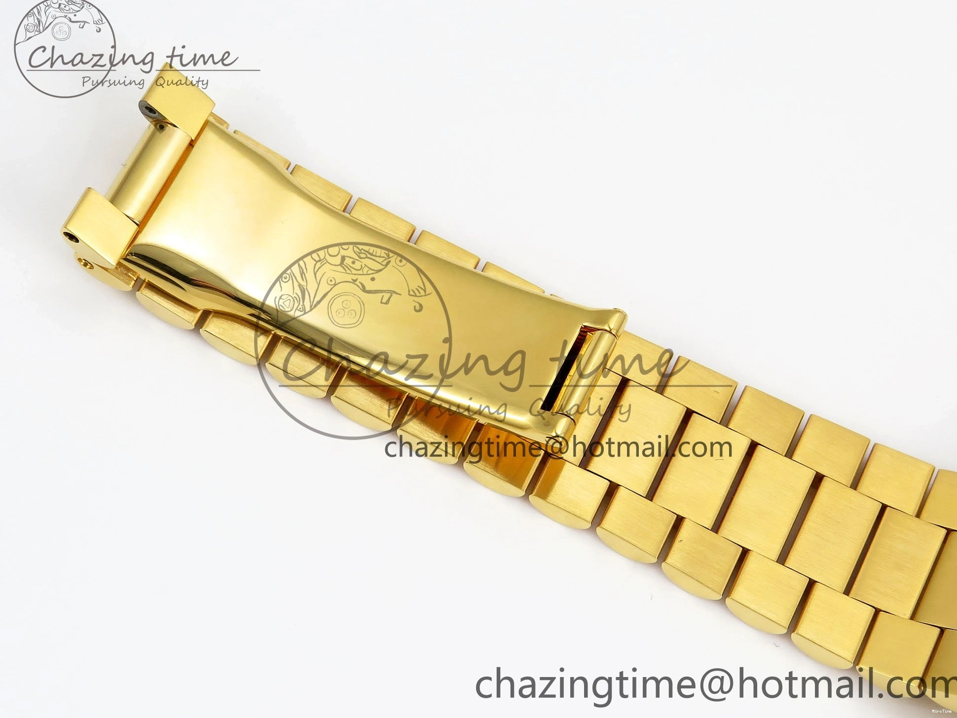 MiroTime 0105 WrinkleFree DayDate 40 228238 ARF 904L Steel YG Crystal Diamonds Bezel on President Bracelet VR 1550